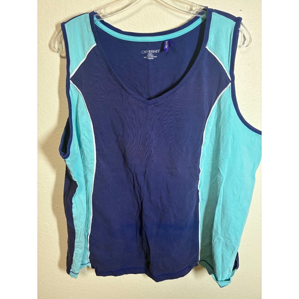 Catherines Tank Top Casual Summer Athletic Blue Size 22/24 Petite 2X